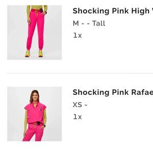 FIGS Shocking Pink Scrub Set – Zamora Jogger M/T + Rafaela XS Top Nurse